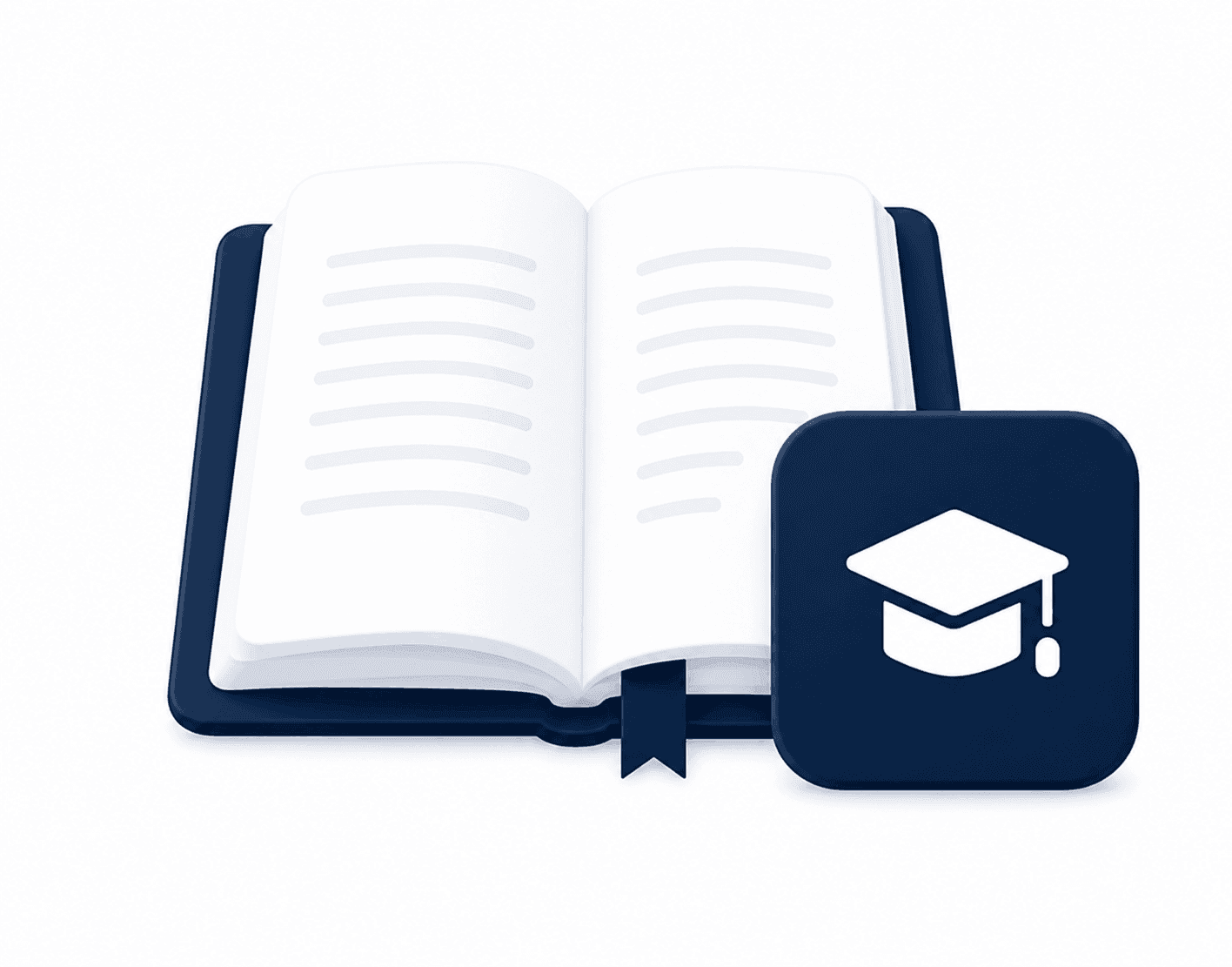 Acadify — an open book with a graduation-cap emblem